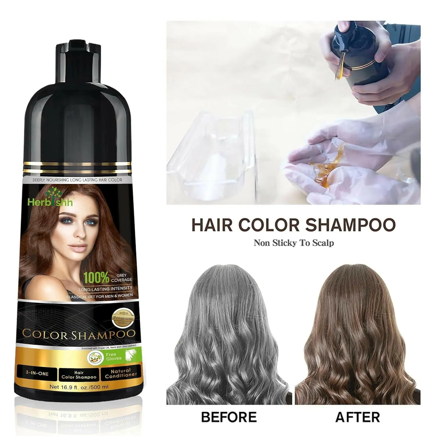 Combo: Ginger shampoo, Color Shampoo and Ginger Spray Set - Herbishh