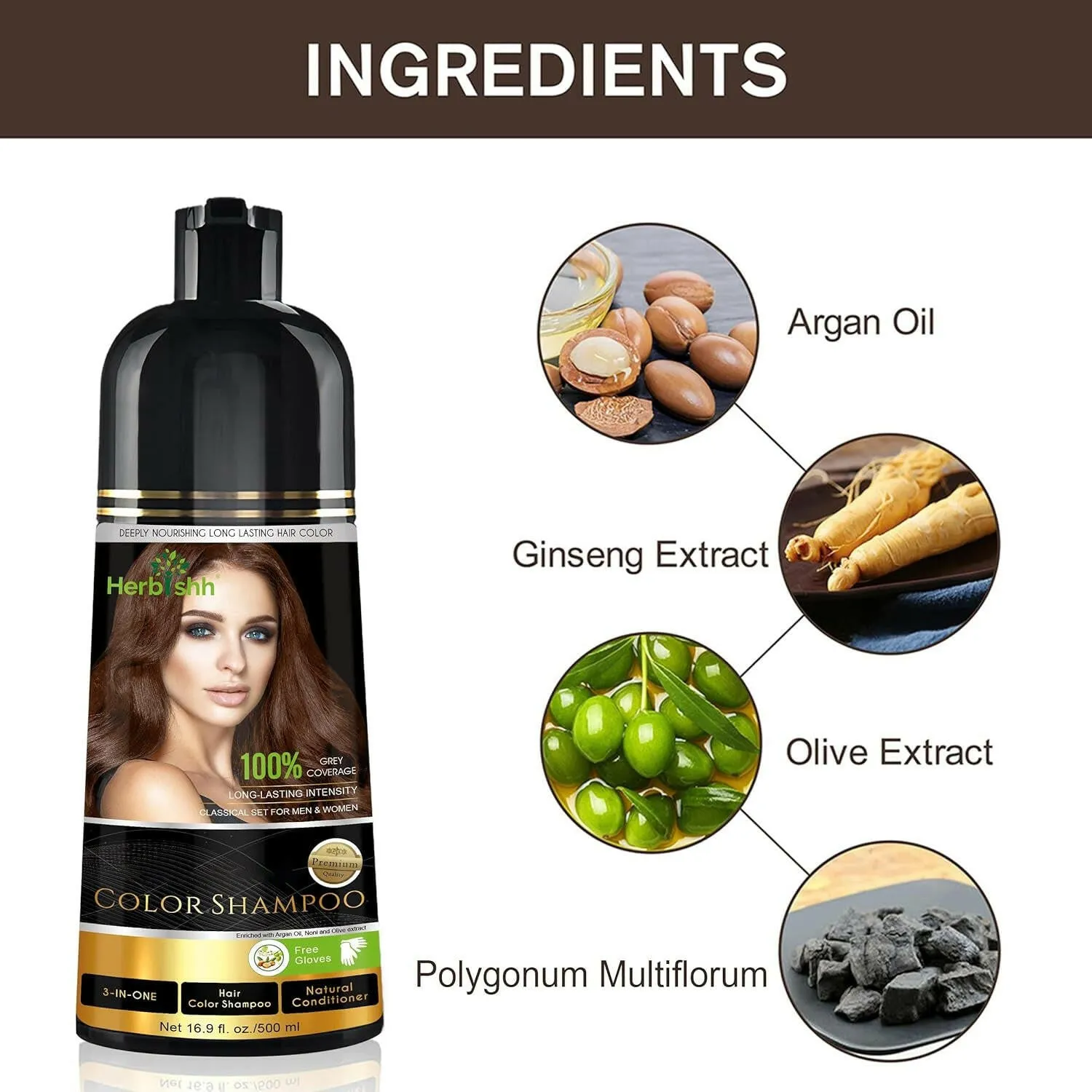 Combo: Ginger shampoo, Color Shampoo and Ginger Spray Set - Herbishh